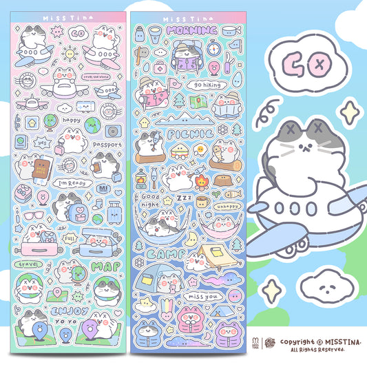 「MISSTINA」Travel Mi Flash Film Matt Film Borderless Sticker Original Waterproof Notebook Matt Film Star Coo Card