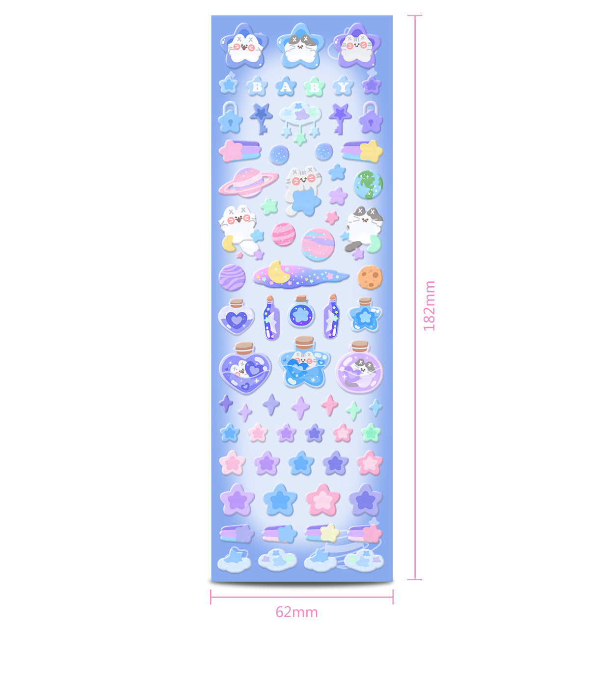 MISSTINA original transparent snowflake ice candy DECO three-dimensional stickers diary notebook card