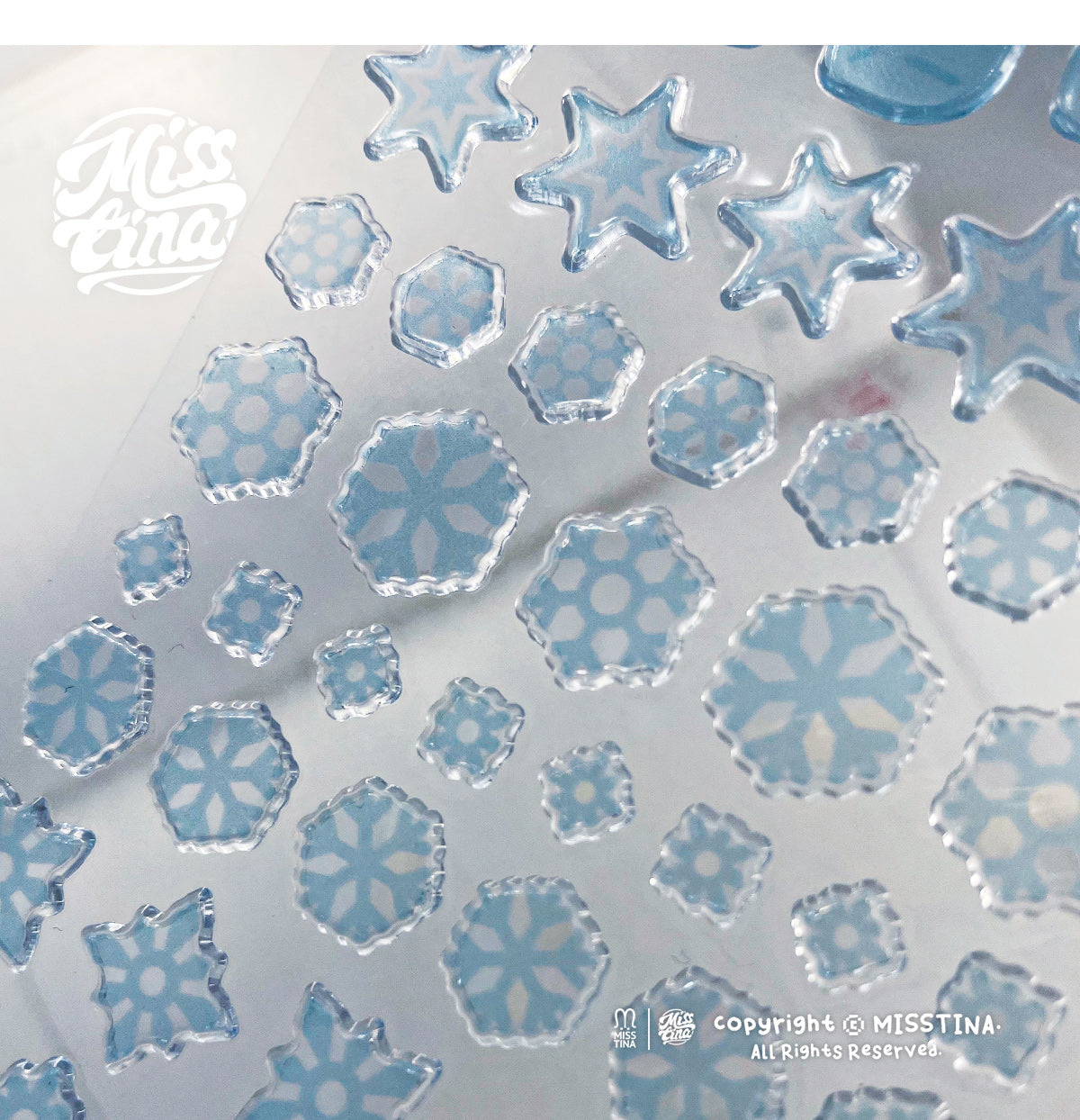 MISSTINA original transparent snowflake ice candy DECO three-dimensional stickers diary notebook card