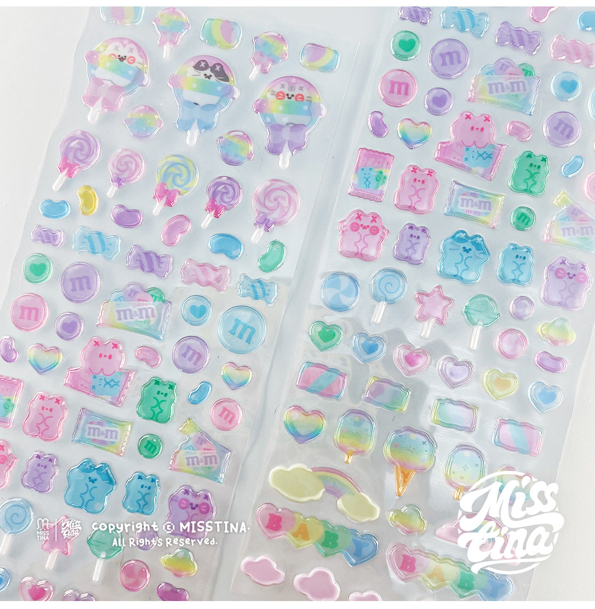MISSTINA original transparent snowflake ice candy DECO three-dimensional stickers diary notebook card