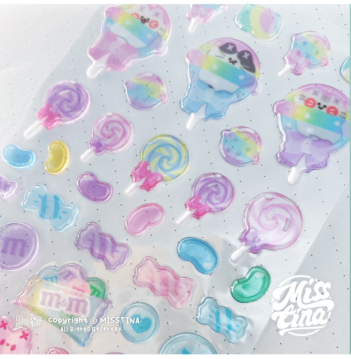 MISSTINA original transparent snowflake ice candy DECO three-dimensional stickers diary notebook card