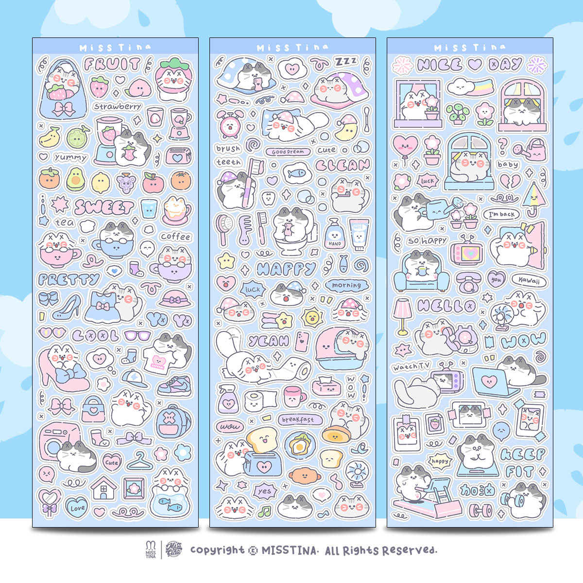 "MISSTINA" weekend home mi sticker roll tape star flash sand film original handbook matte film paper cuckoo card