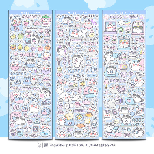 "MISSTINA" weekend home mi sticker roll tape star flash sand film original handbook matte film paper cuckoo card