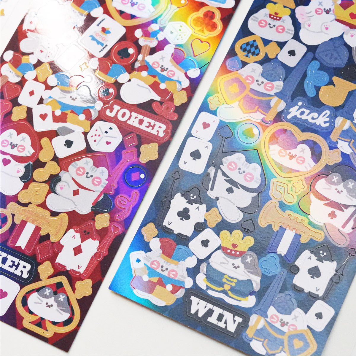 "MISSTINA" MI's red and blue Poker Kingdom plain laser film stickers original waterproof notebook stickers