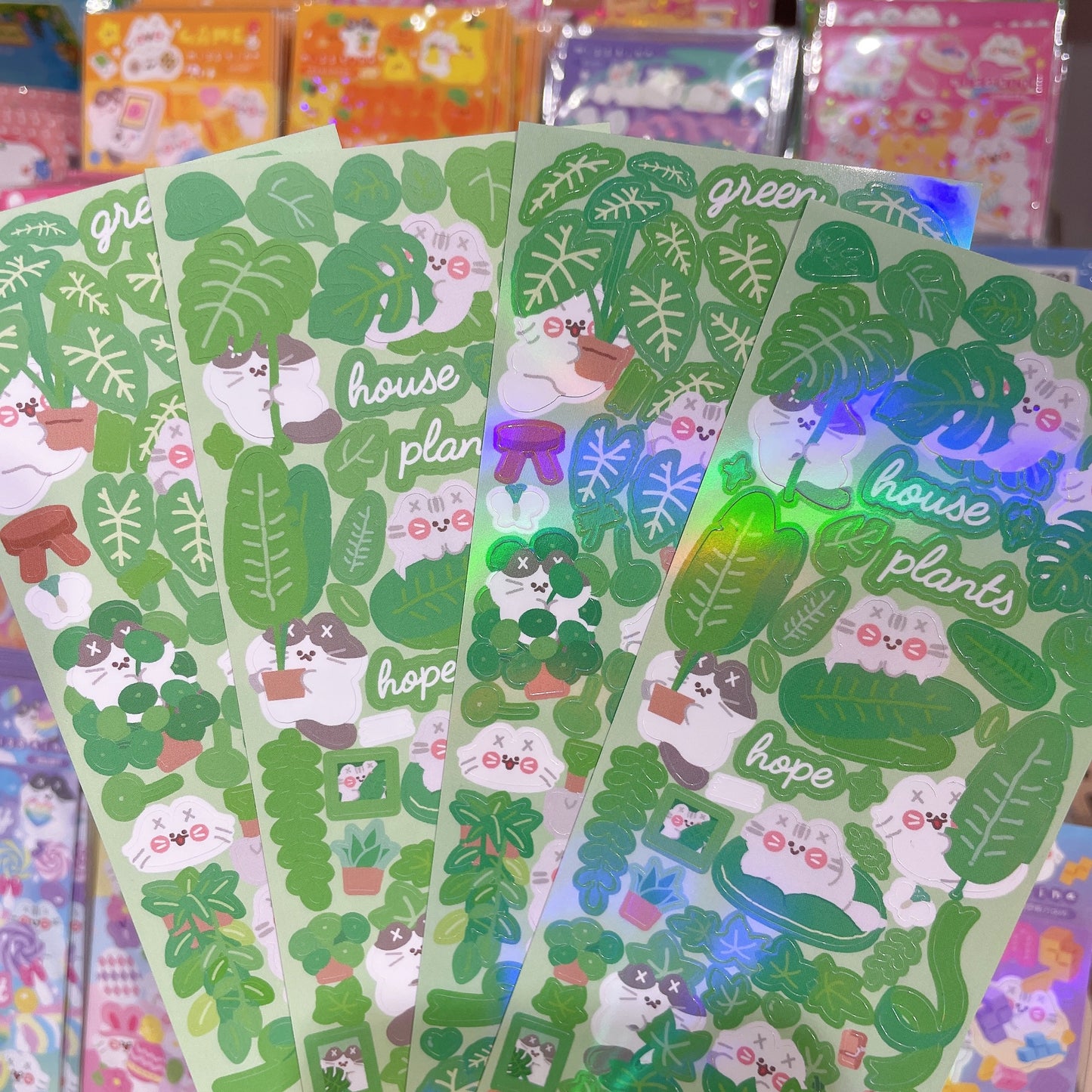 「MISSTINA」Plants green plants Mi original flash film borderless stickers waterproof handbook celebrity card stickers