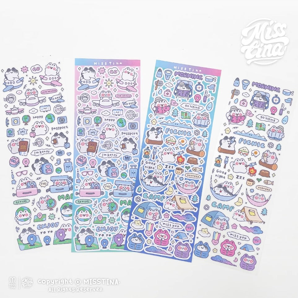 「MISSTINA」Travel Mi Flash Film Matt Film Borderless Sticker Original Waterproof Notebook Matt Film Star Coo Card