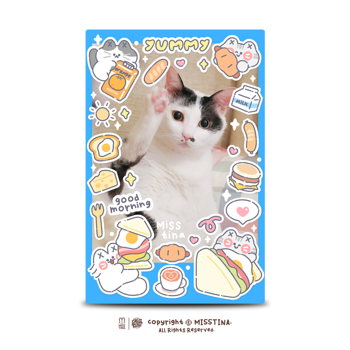 "MISSTINA" Breakfast MI series flash film stickers original waterproof diary notebook stickers celebrity card stickers