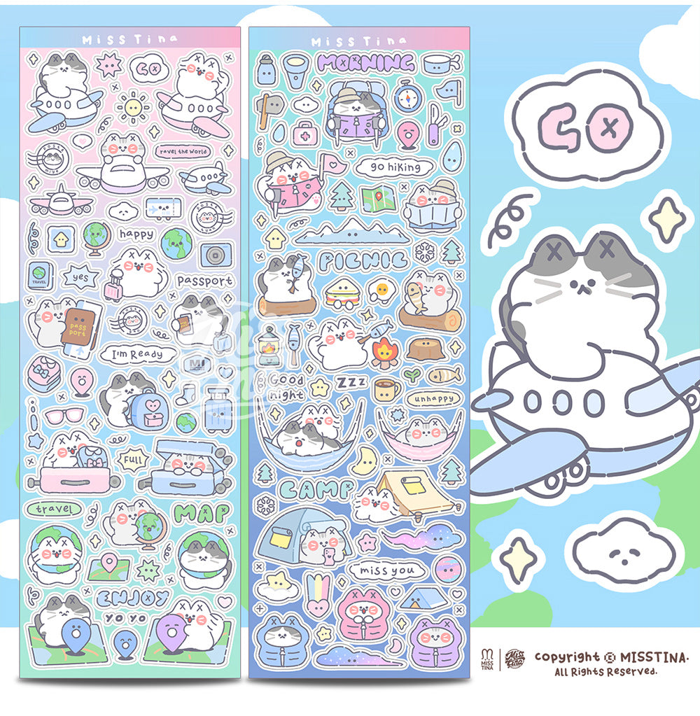 「MISSTINA」Travel Mi Flash Film Matt Film Borderless Sticker Original Waterproof Notebook Matt Film Star Coo Card