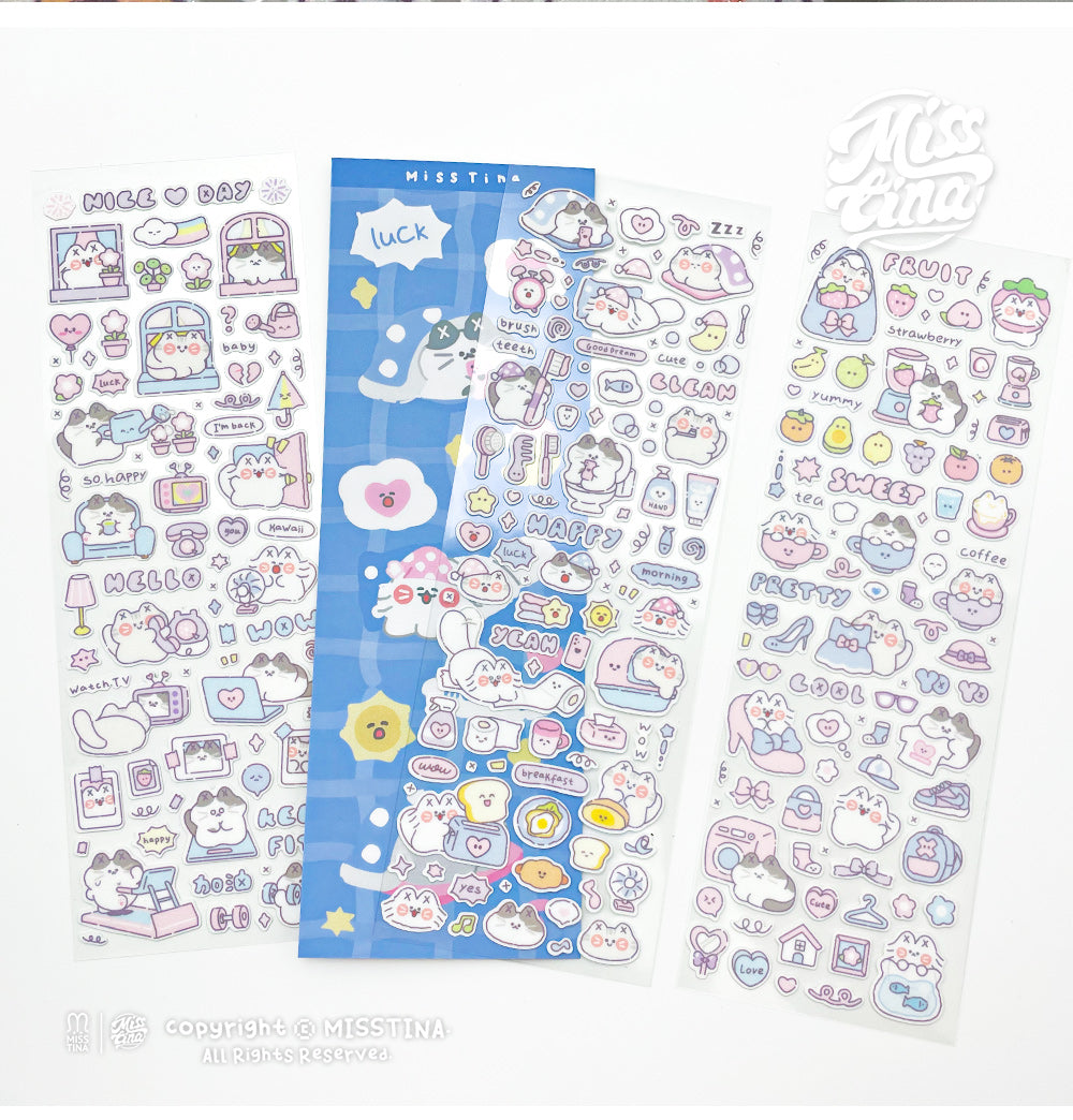 "MISSTINA" weekend home mi sticker roll tape star flash sand film original handbook matte film paper cuckoo card