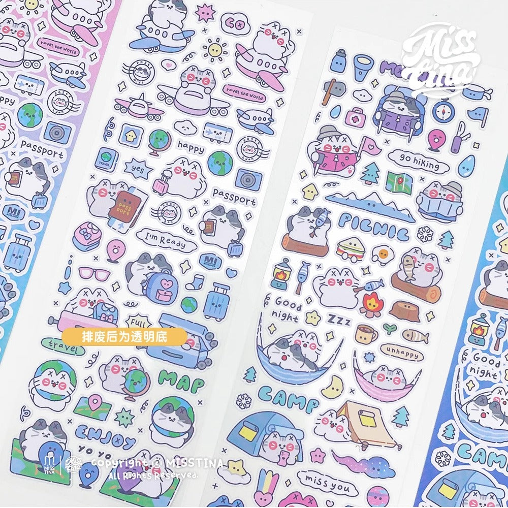 「MISSTINA」Travel Mi Flash Film Matt Film Borderless Sticker Original Waterproof Notebook Matt Film Star Coo Card