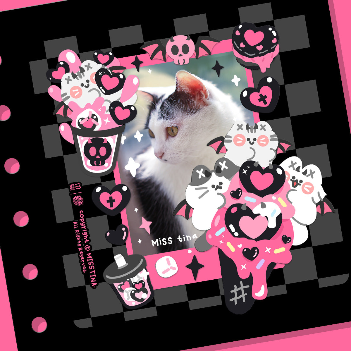 "MiTian Club" Devil MI series large cut film matte film stickers original waterproof notebook stickers Guka