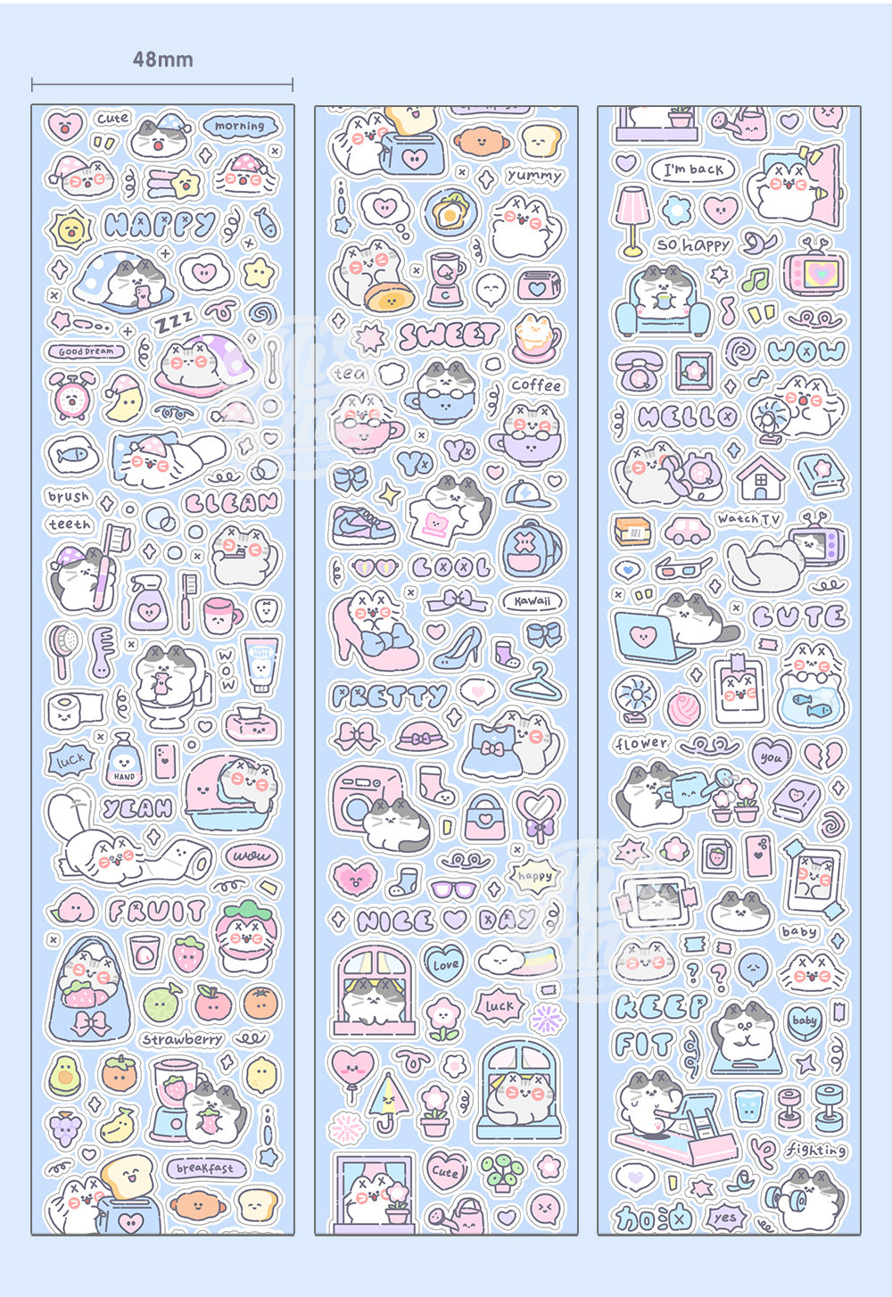 "MISSTINA" weekend home mi sticker roll tape star flash sand film original handbook matte film paper cuckoo card