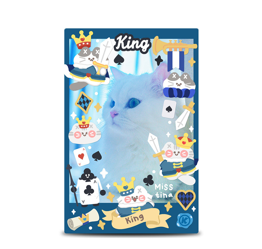 "MISSTINA" MI's red and blue Poker Kingdom plain laser film stickers original waterproof notebook stickers