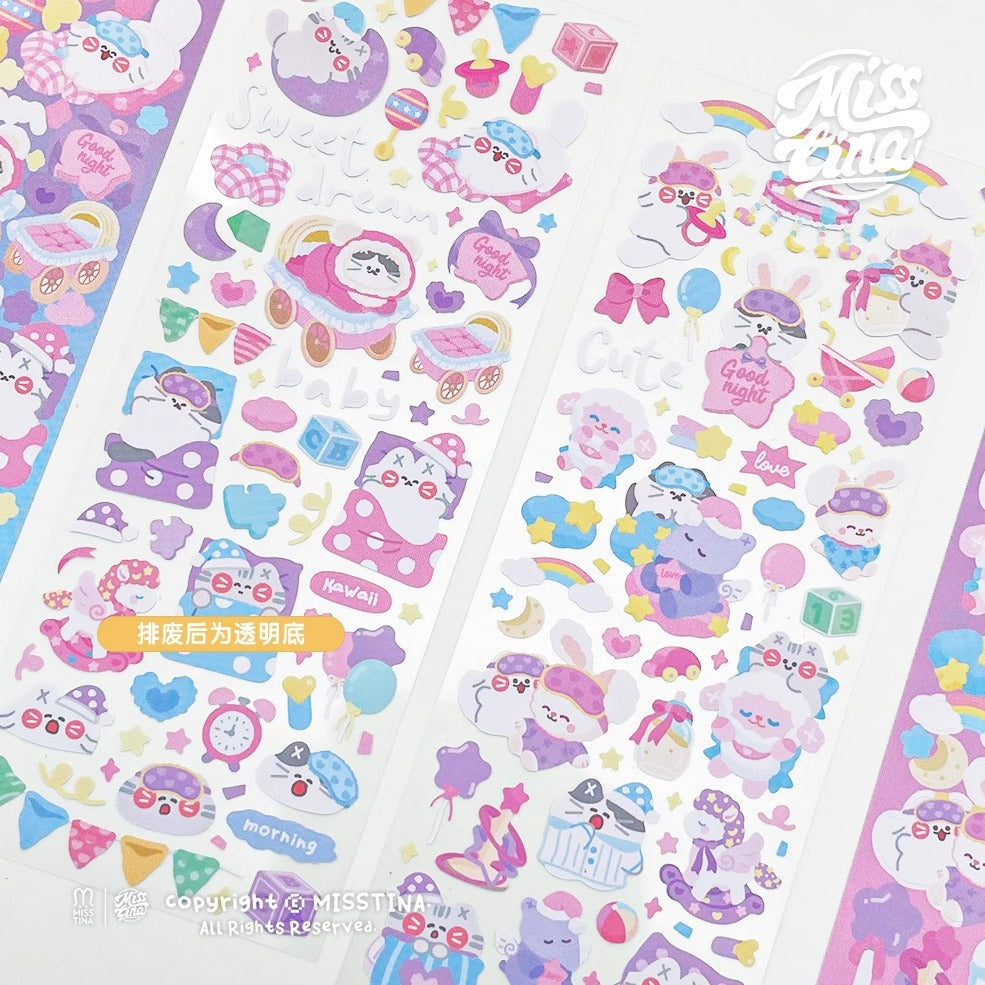 「MISSTINA」Baby Mi Flash Film Borderless Sticker Original Waterproof Notebook Matte Film Star Coo Card