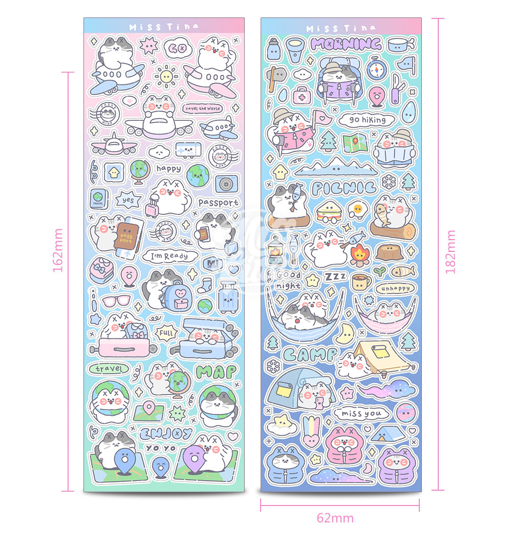 「MISSTINA」Travel Mi Flash Film Matt Film Borderless Sticker Original Waterproof Notebook Matt Film Star Coo Card