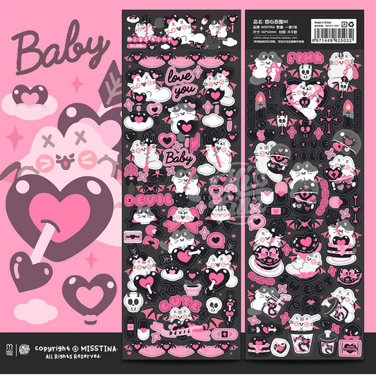 "MiTian Club" Devil MI series large cut film matte film stickers original waterproof notebook stickers Guka