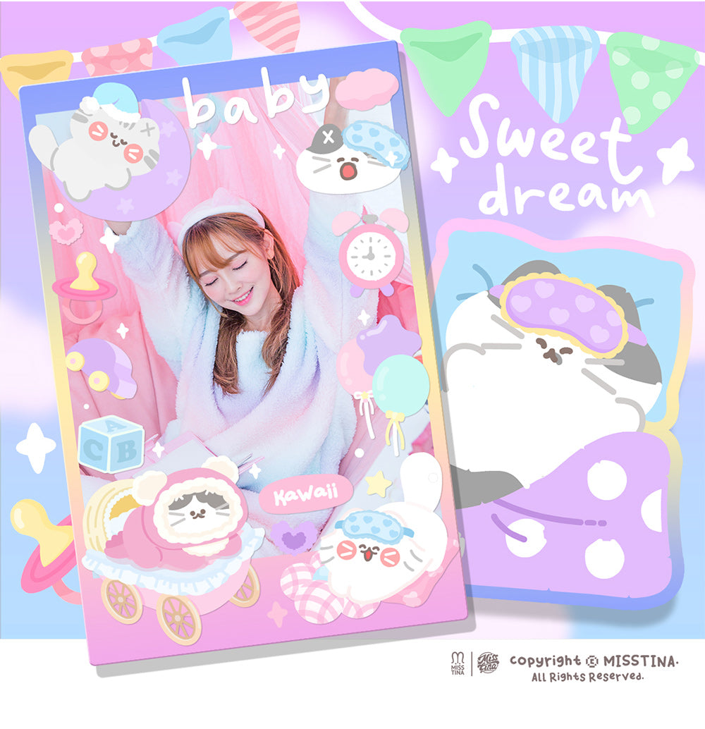 「MISSTINA」Baby Mi Flash Film Borderless Sticker Original Waterproof Notebook Matte Film Star Coo Card