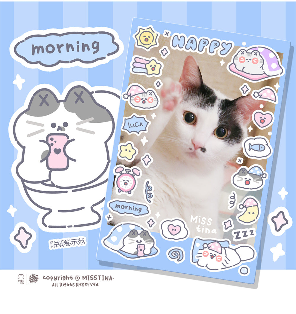 "MISSTINA" weekend home mi sticker roll tape star flash sand film original handbook matte film paper cuckoo card