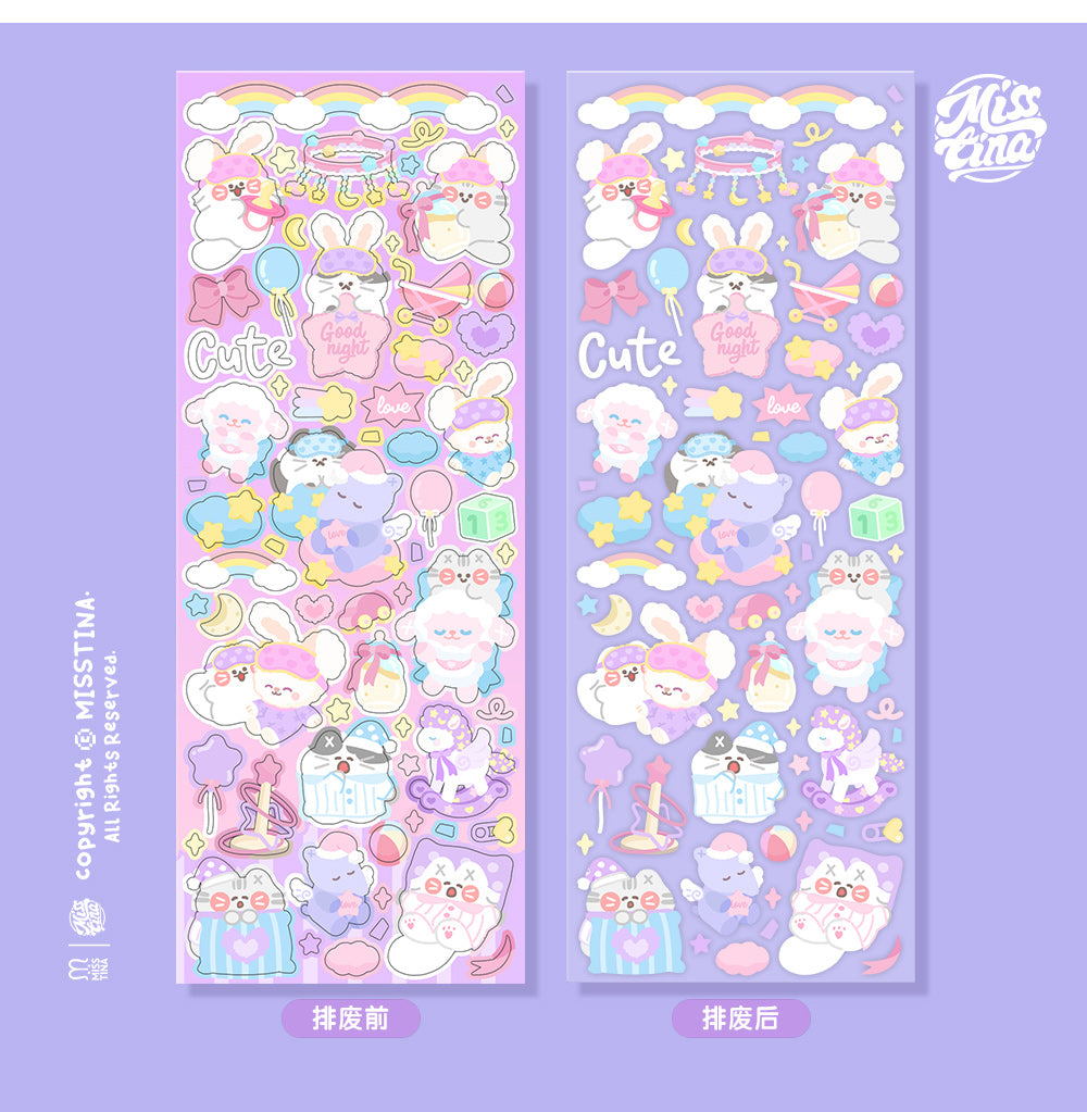「MISSTINA」Baby Mi Flash Film Borderless Sticker Original Waterproof Notebook Matte Film Star Coo Card