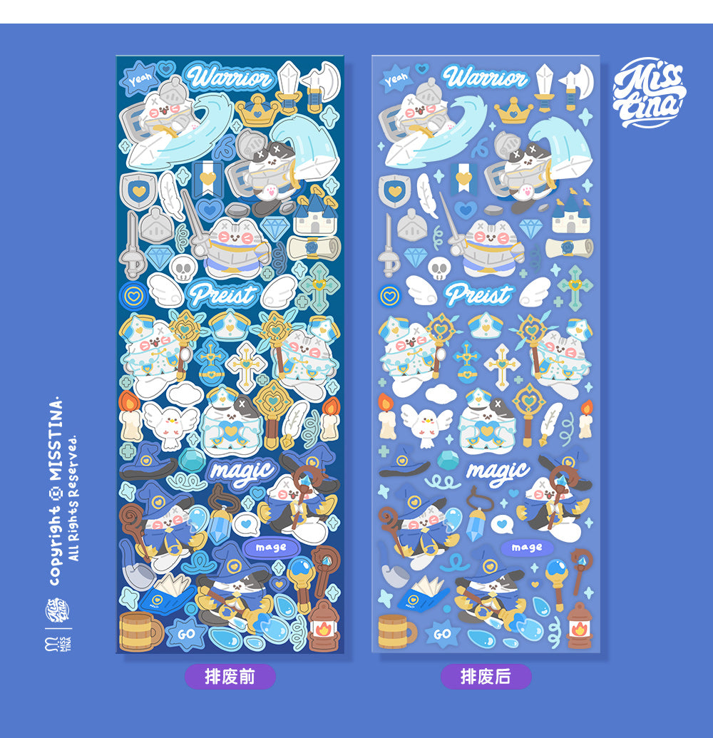 「MISSTINA」Otherworld Magic Mi Flash Film Borderless Sticker Original Waterproof Notebook Matte Film Star Guka