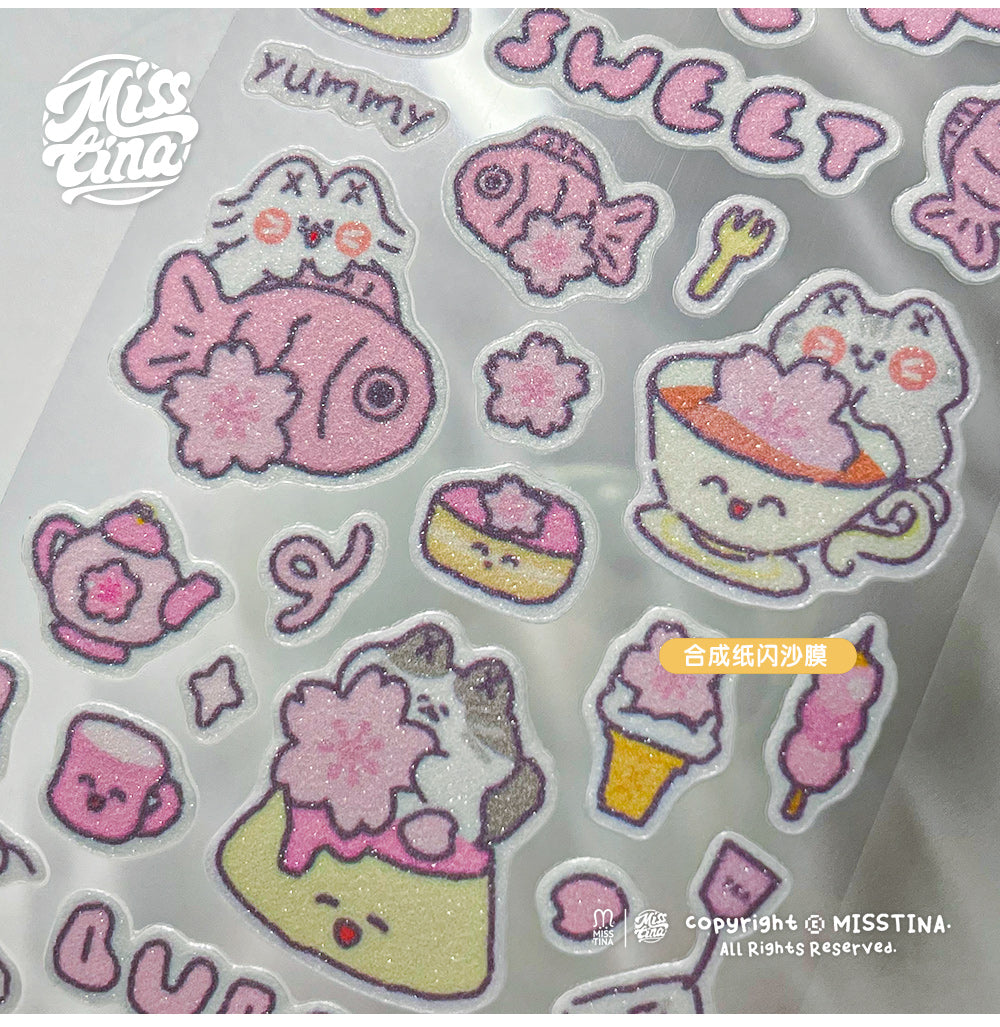 「MISSTINA」Spring Symphony Mi Sticker Roll Tape Star Sparkling Sand Film Original Handbag Matte Film Guk