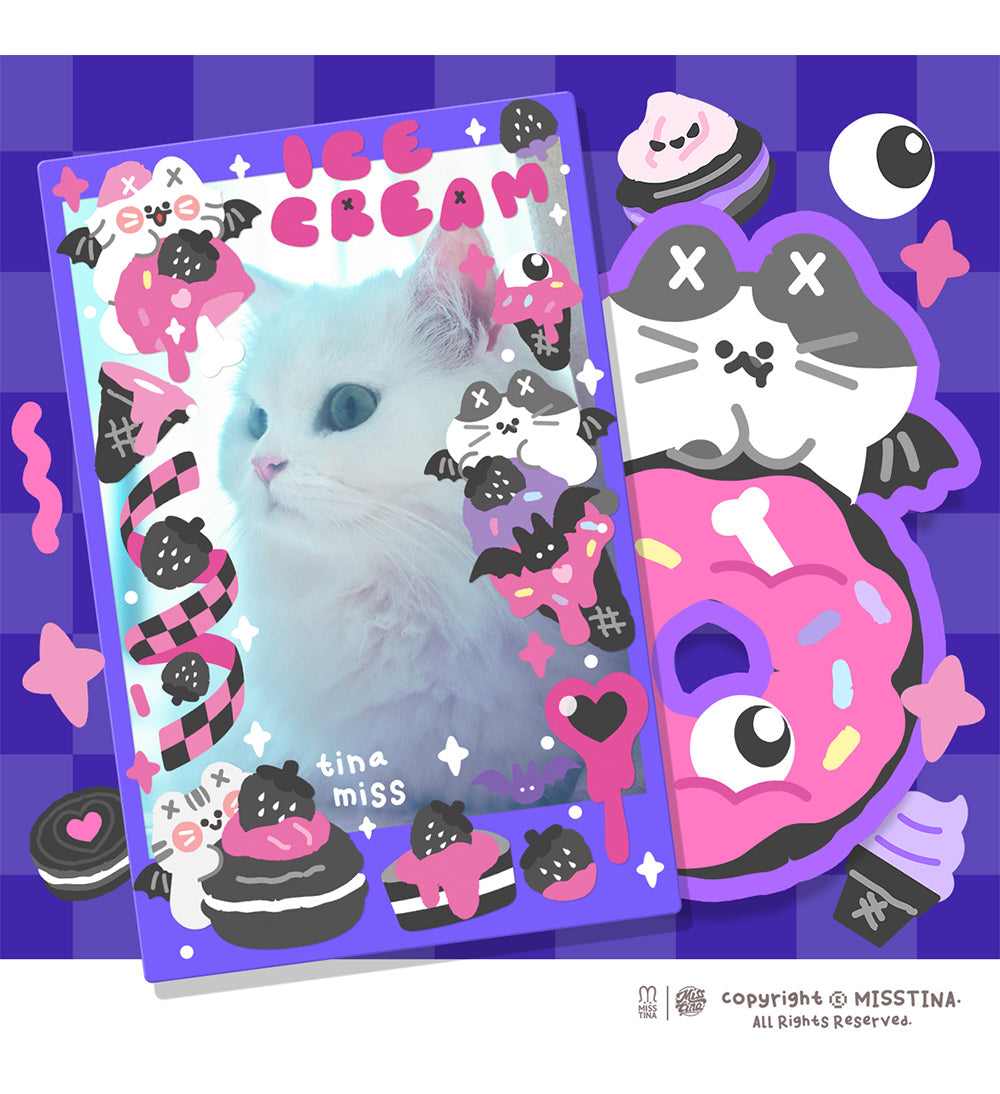 「MISSTINA」MI Devil's Food Halloween Original Flash Film Sticker Waterproof Notebook Star Card Guka