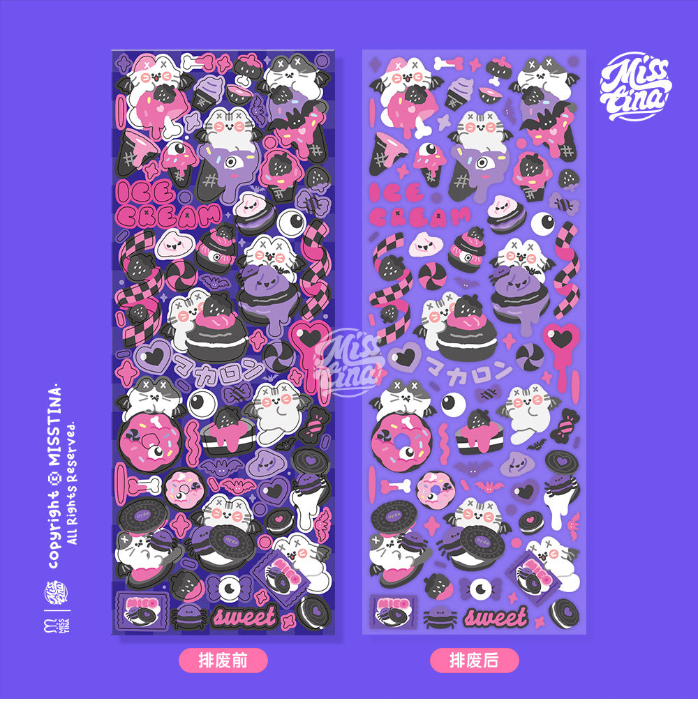 「MISSTINA」MI Devil's Food Halloween Original Flash Film Sticker Waterproof Notebook Star Card Guka