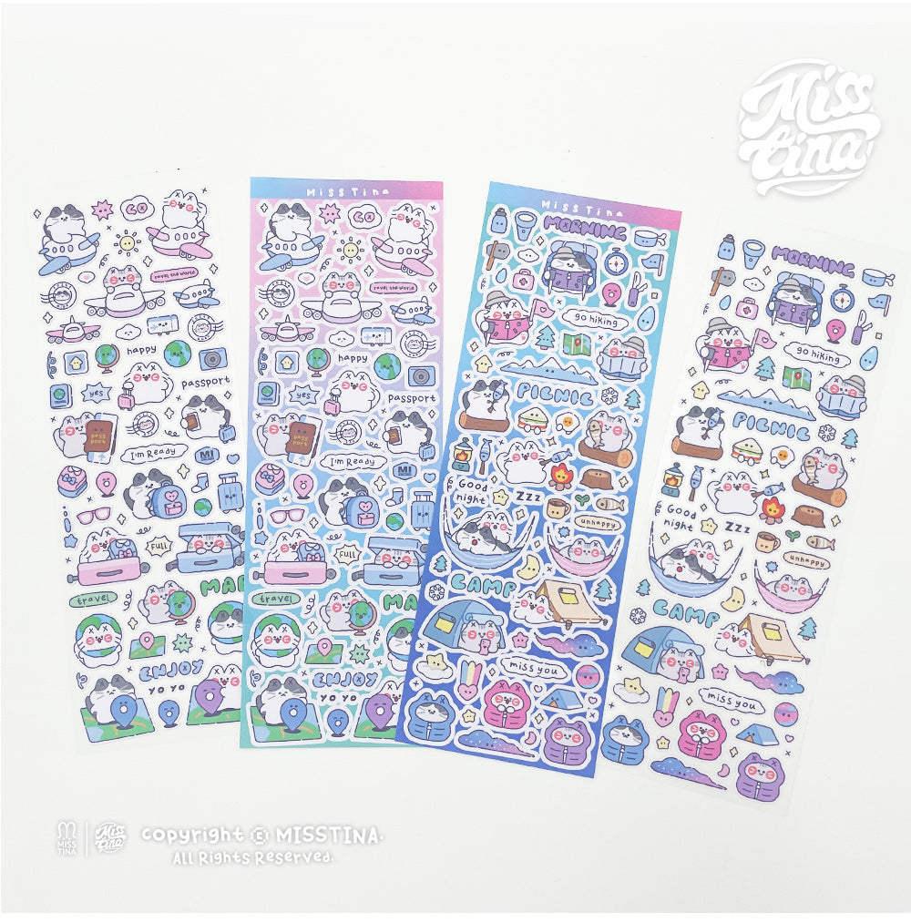 「MISSTINA」Travel Mi Flash Film Matt Film Borderless Sticker Original Waterproof Notebook Matt Film Star Coo Card