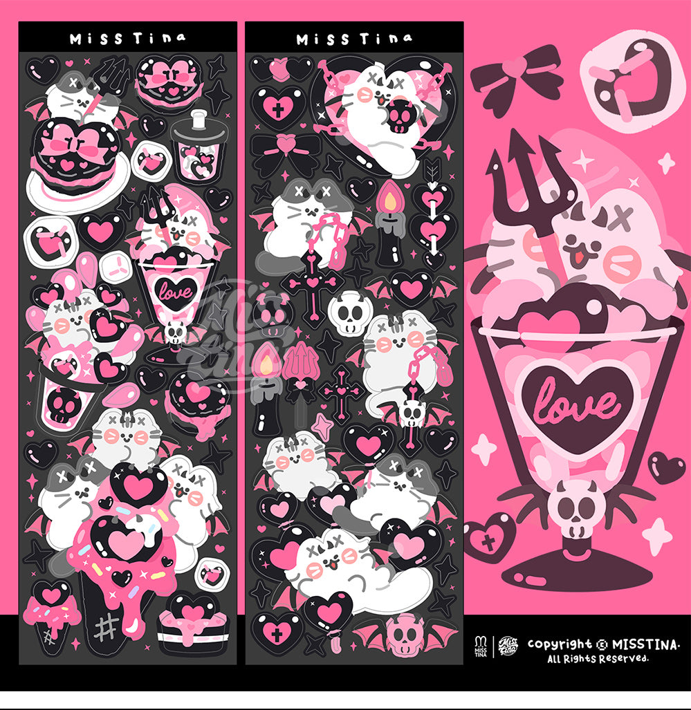 "MiTian Club" Devil MI series large cut film matte film stickers original waterproof notebook stickers Guka