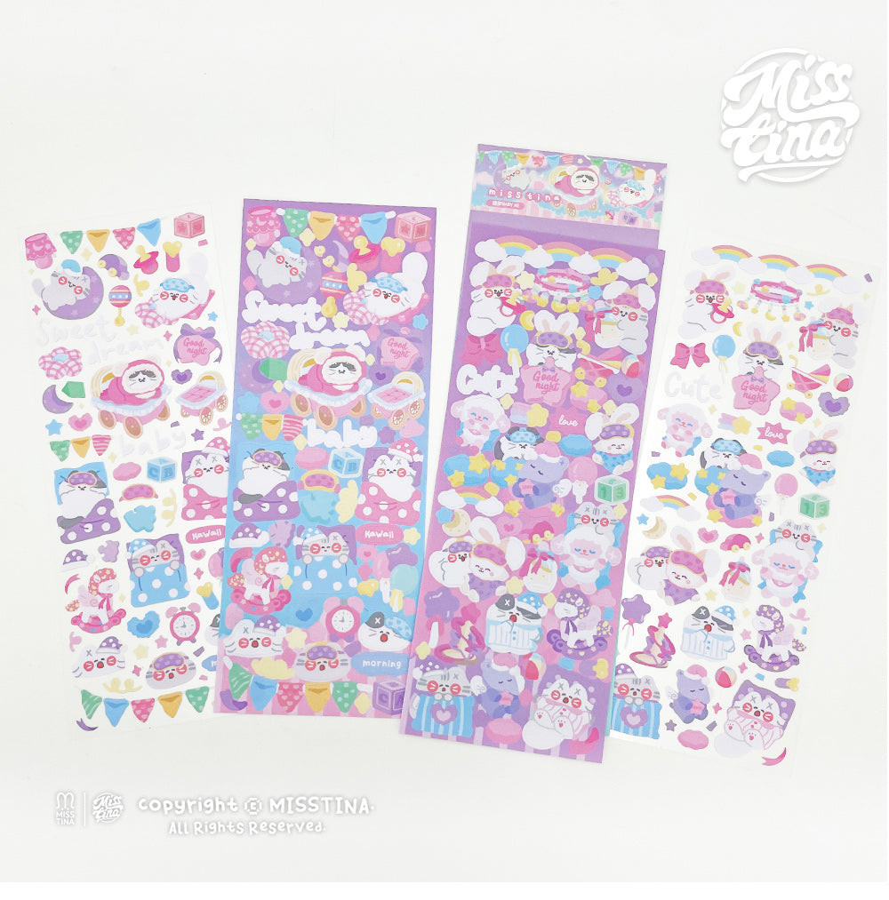 「MISSTINA」Baby Mi Flash Film Borderless Sticker Original Waterproof Notebook Matte Film Star Coo Card
