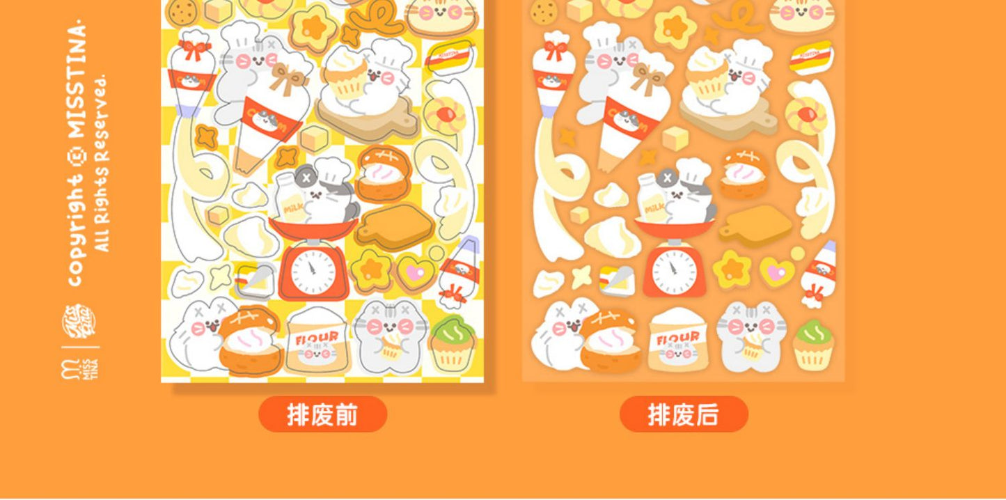 「MISSTINA」 Vitality Baking MI Series Flash Film Stickers Original Waterproof Diary Notebook Stickers Star Cards