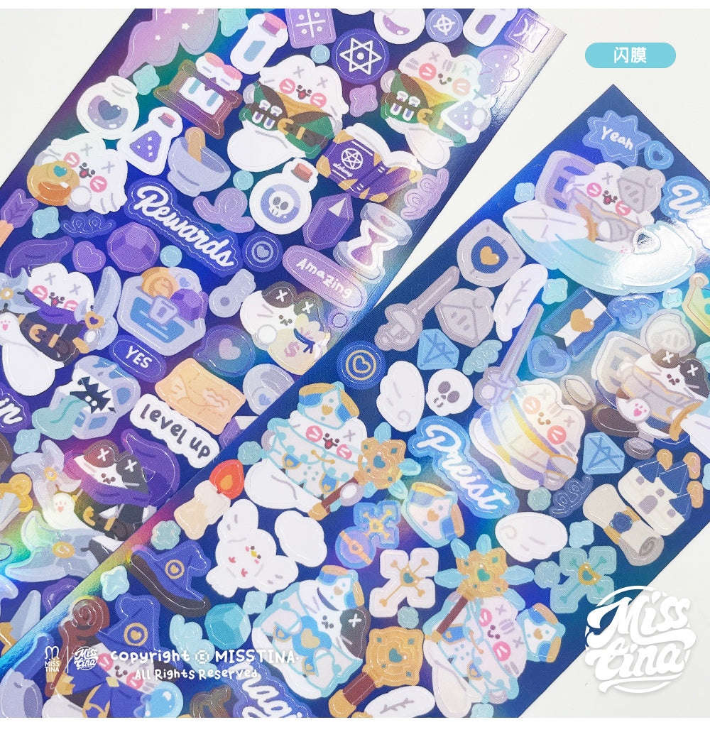 「MISSTINA」Otherworld Magic Mi Flash Film Borderless Sticker Original Waterproof Notebook Matte Film Star Guka