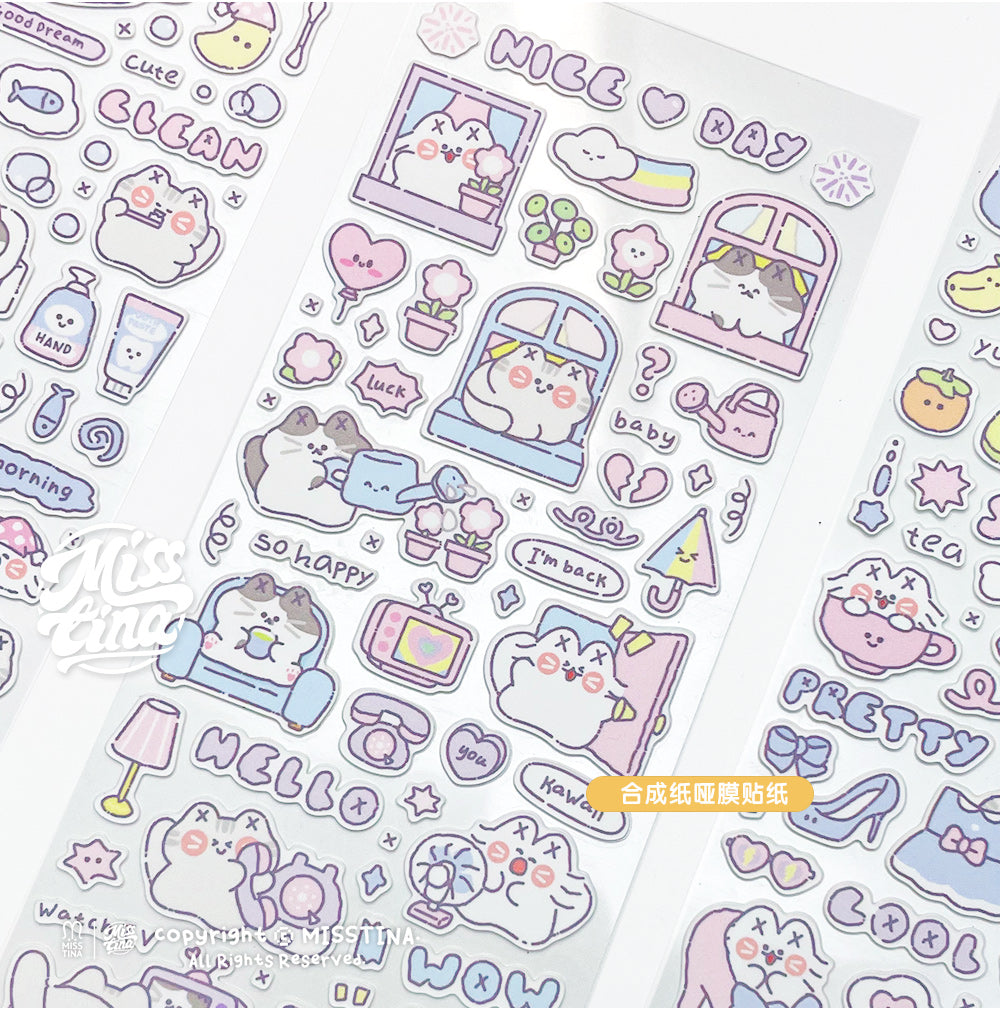 "MISSTINA" weekend home mi sticker roll tape star flash sand film original handbook matte film paper cuckoo card