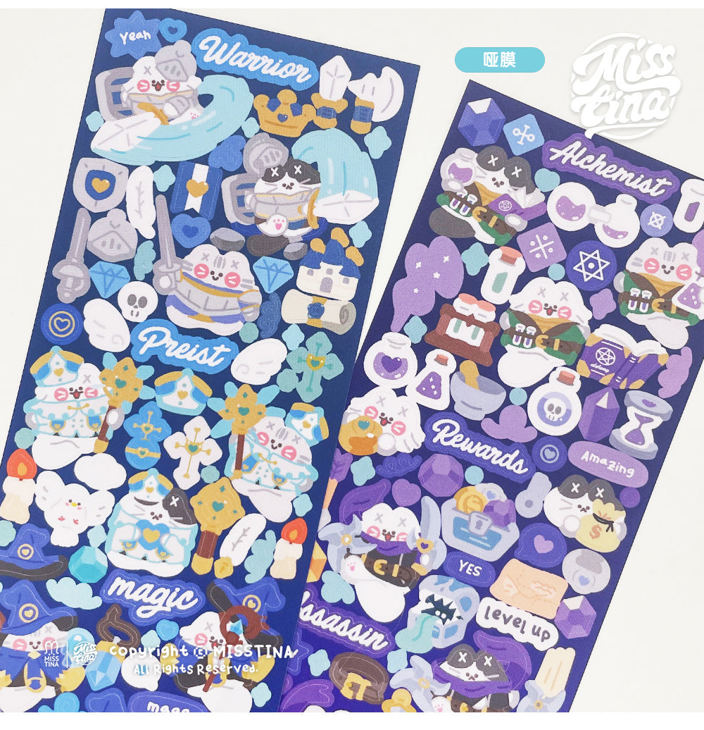 「MISSTINA」Otherworld Magic Mi Flash Film Borderless Sticker Original Waterproof Notebook Matte Film Star Guka