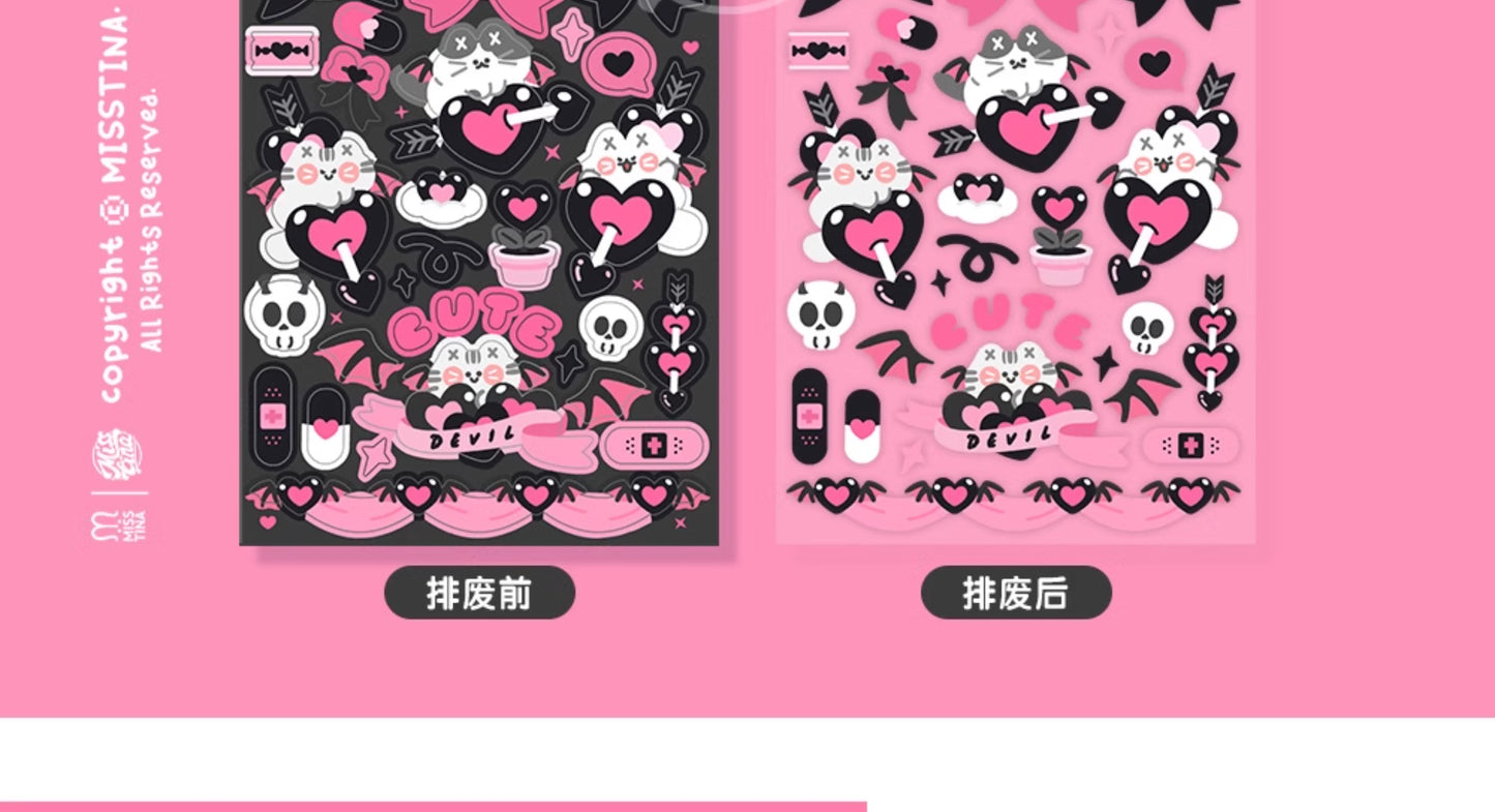 "MiTian Club" Devil MI series large cut film matte film stickers original waterproof notebook stickers Guka