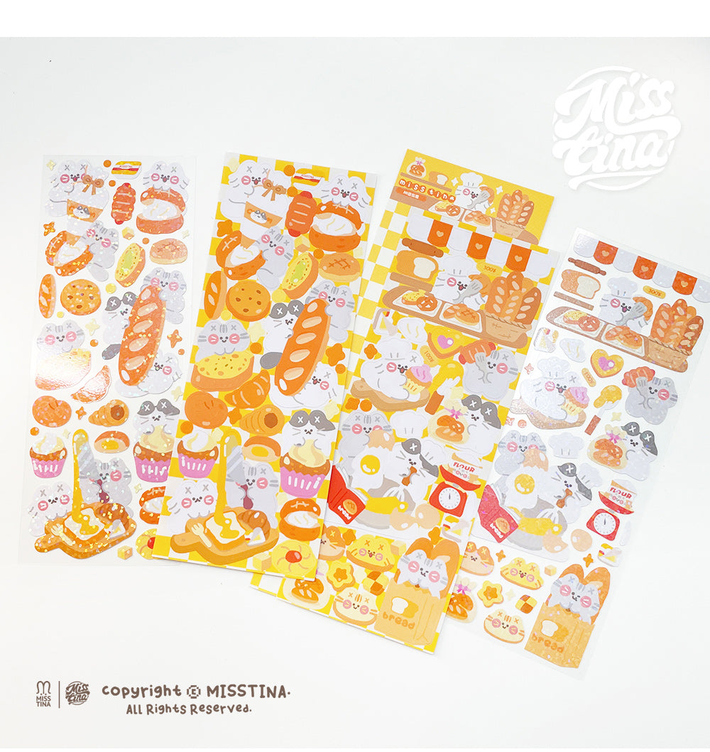 「MISSTINA」 Vitality Baking MI Series Flash Film Stickers Original Waterproof Diary Notebook Stickers Star Cards