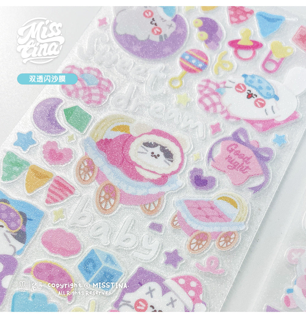 「MISSTINA」Baby Mi Flash Film Borderless Sticker Original Waterproof Notebook Matte Film Star Coo Card