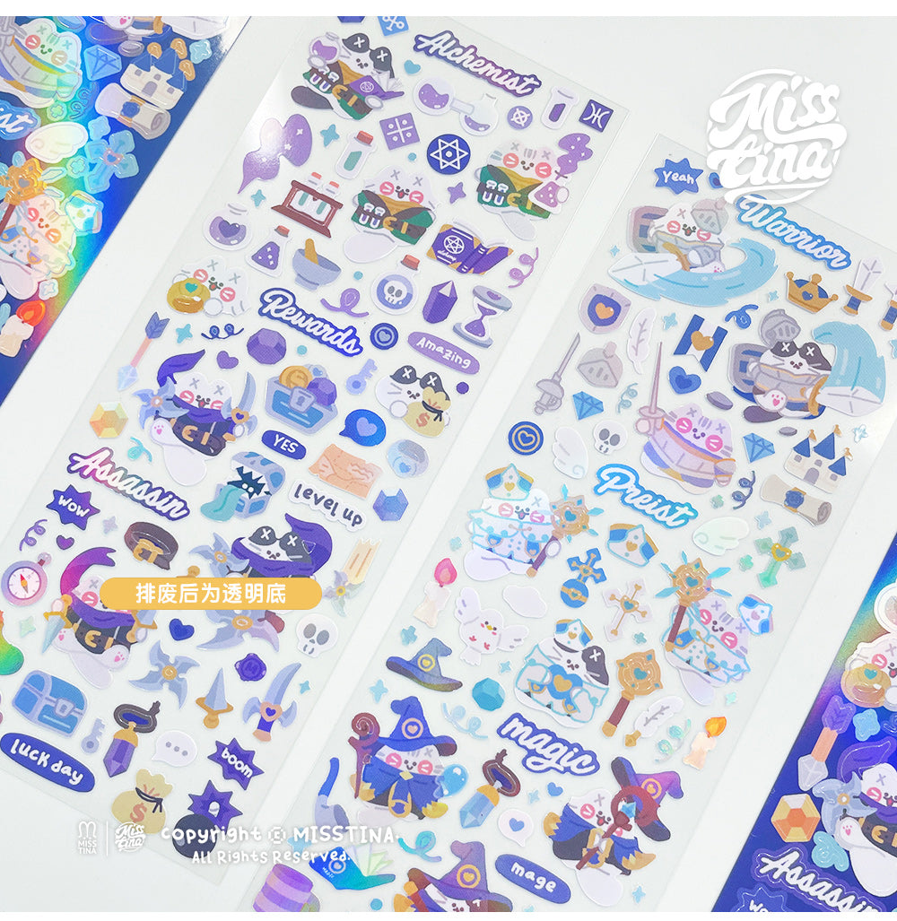 「MISSTINA」Otherworld Magic Mi Flash Film Borderless Sticker Original Waterproof Notebook Matte Film Star Guka