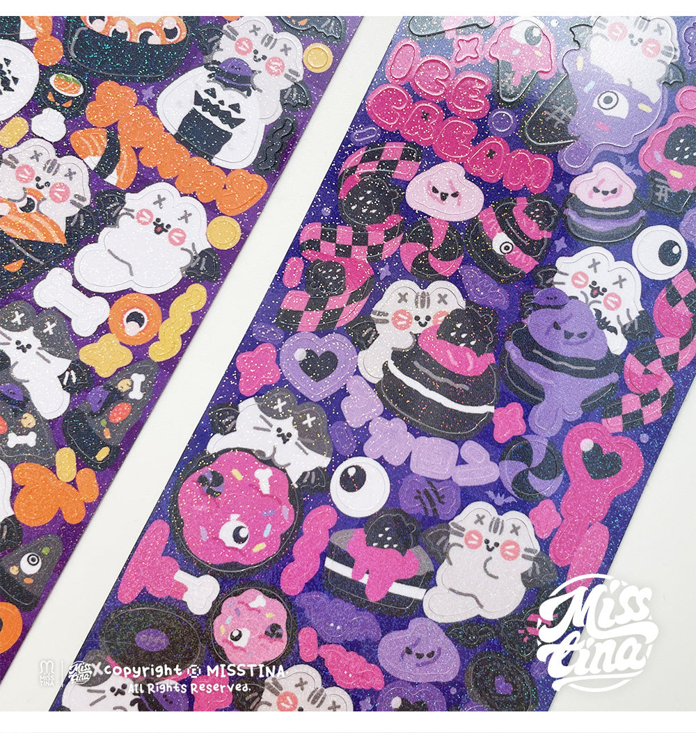 「MISSTINA」MI Devil's Food Halloween Original Flash Film Sticker Waterproof Notebook Star Card Guka