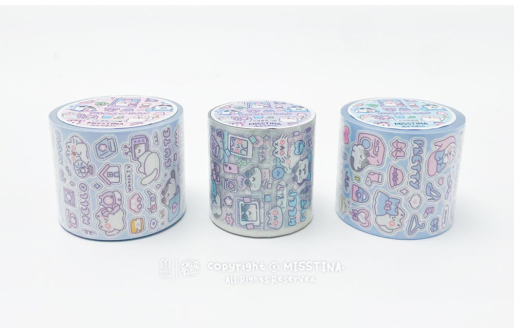 "MISSTINA" weekend home mi sticker roll tape star flash sand film original handbook matte film paper cuckoo card