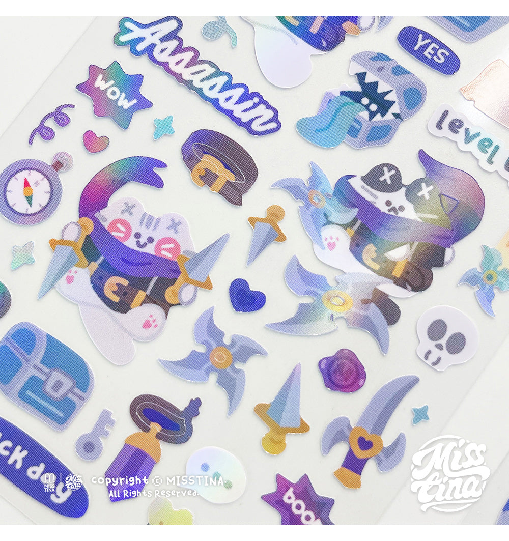 「MISSTINA」Otherworld Magic Mi Flash Film Borderless Sticker Original Waterproof Notebook Matte Film Star Guka