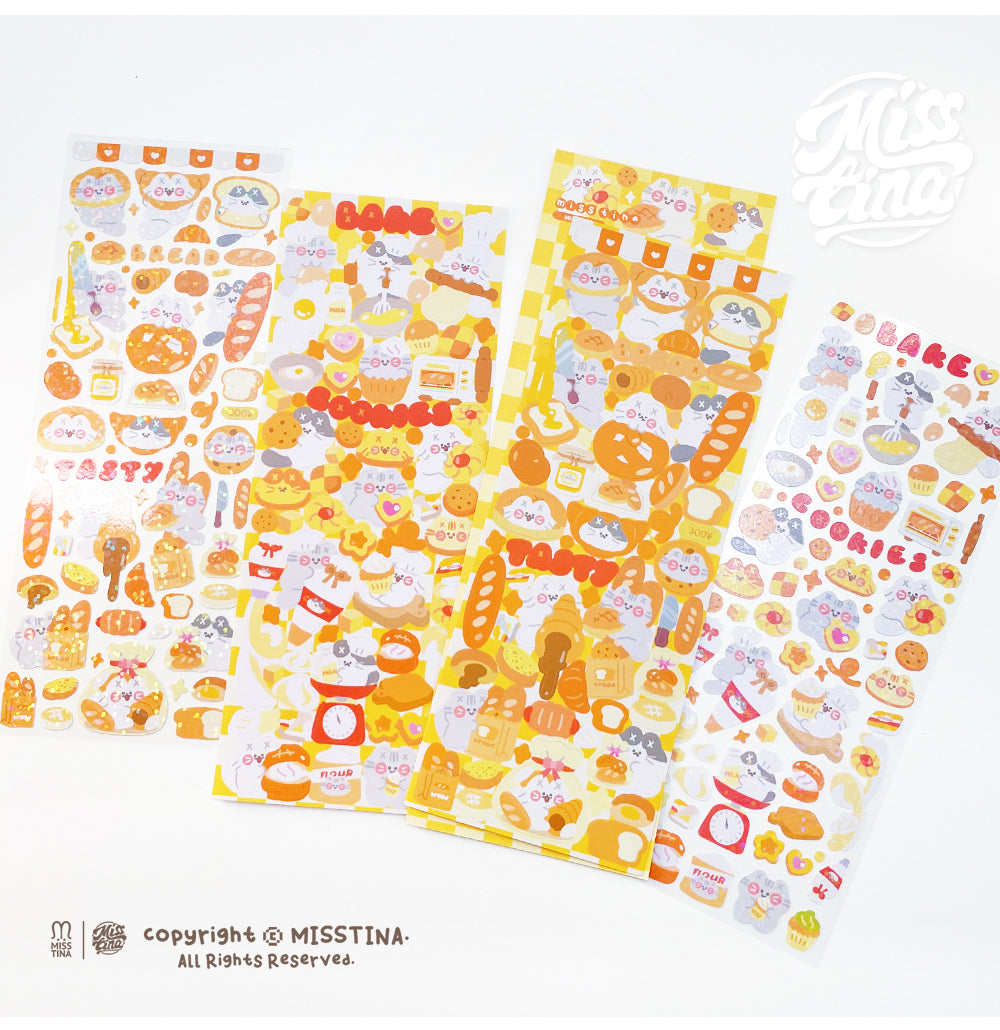 「MISSTINA」 Vitality Baking MI Series Flash Film Stickers Original Waterproof Diary Notebook Stickers Star Cards