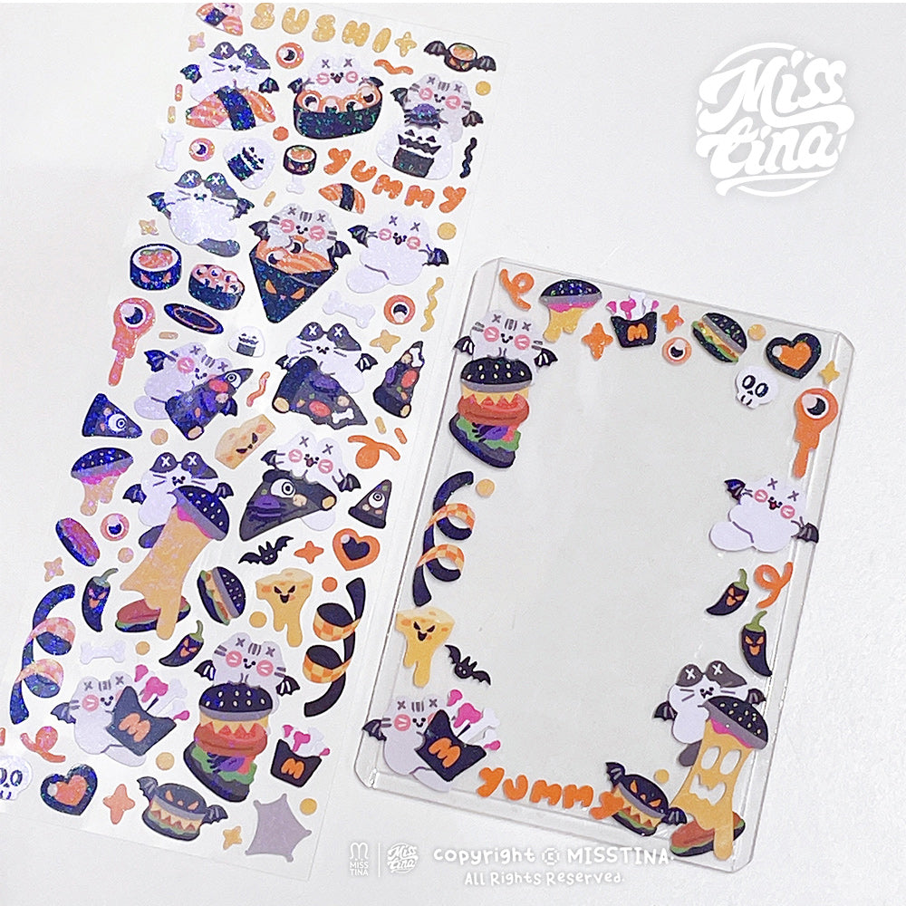 「MISSTINA」MI Devil's Food Halloween Original Flash Film Sticker Waterproof Notebook Star Card Guka