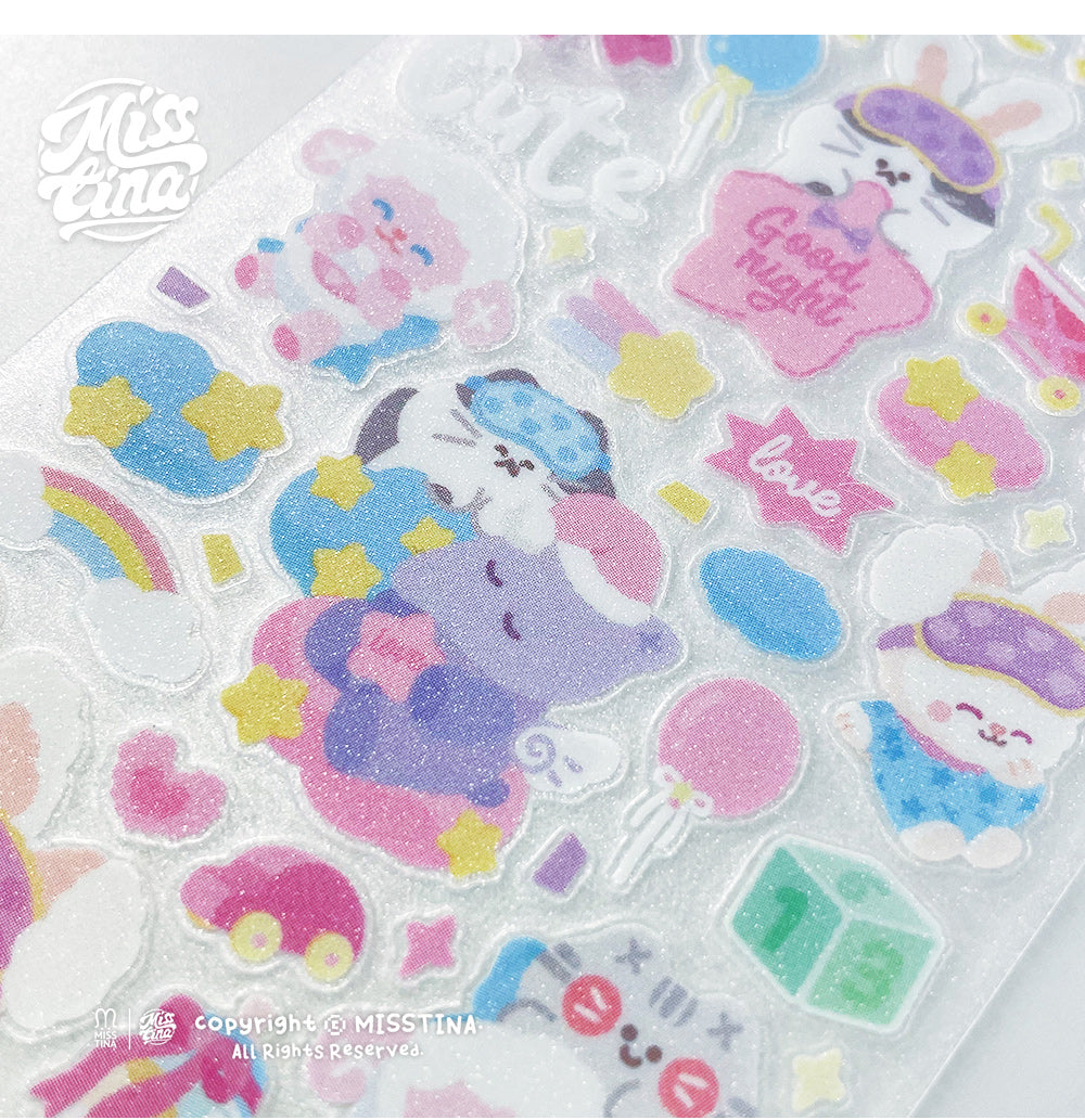 「MISSTINA」Baby Mi Flash Film Borderless Sticker Original Waterproof Notebook Matte Film Star Coo Card