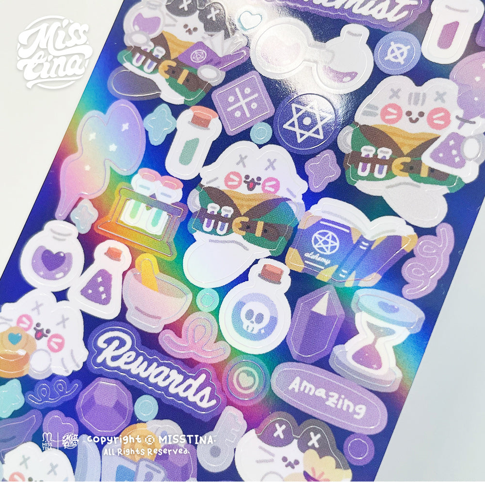 「MISSTINA」Otherworld Magic Mi Flash Film Borderless Sticker Original Waterproof Notebook Matte Film Star Guka