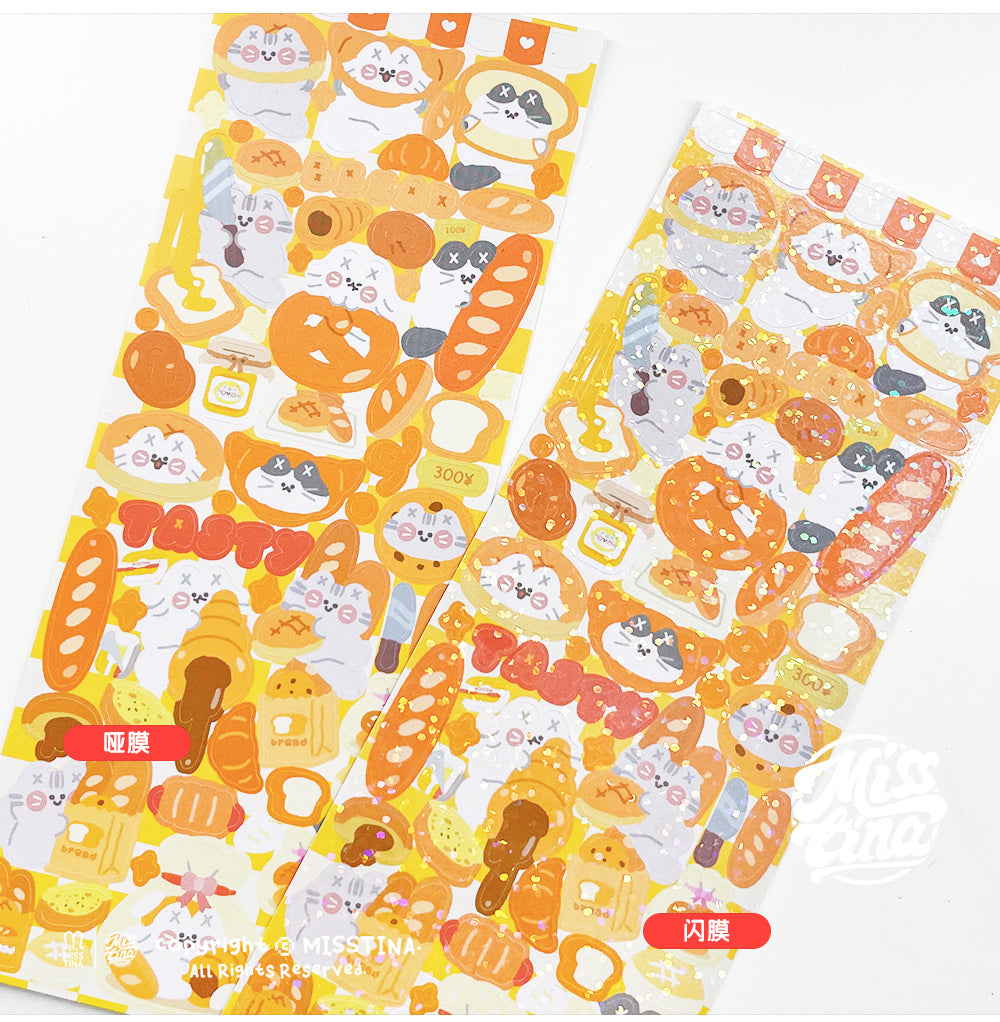 「MISSTINA」 Vitality Baking MI Series Flash Film Stickers Original Waterproof Diary Notebook Stickers Star Cards