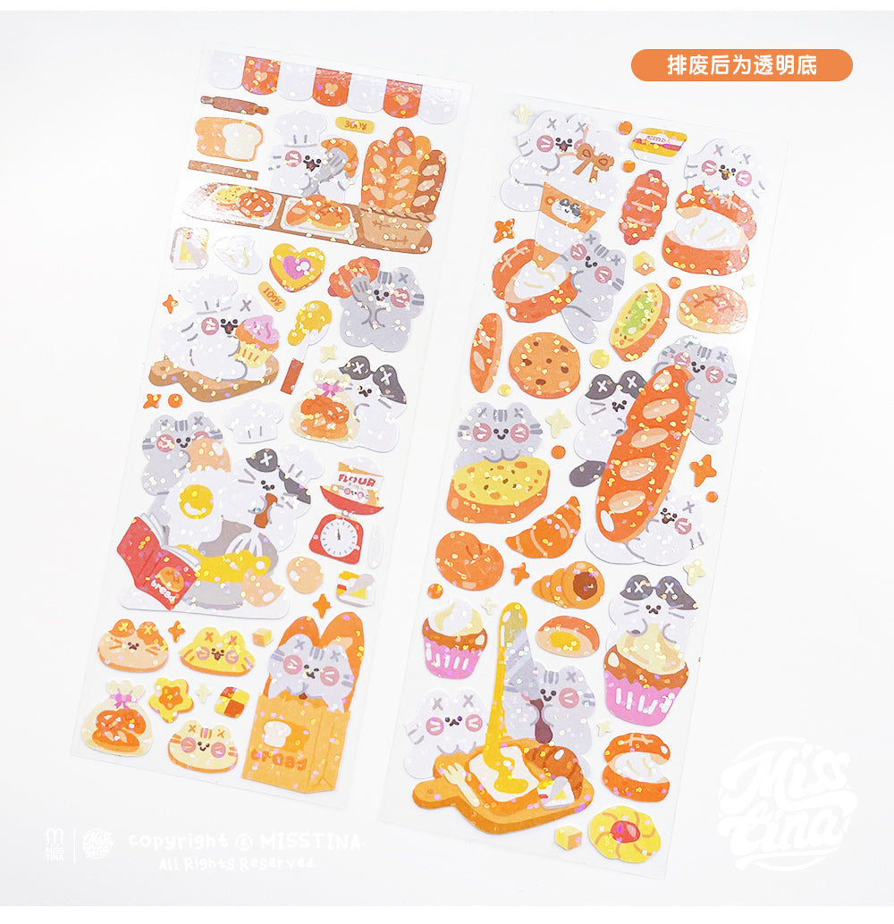 「MISSTINA」 Vitality Baking MI Series Flash Film Stickers Original Waterproof Diary Notebook Stickers Star Cards