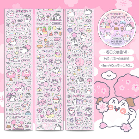 「MISSTINA」Spring Symphony Mi Sticker Roll Tape Star Sparkling Sand Film Original Handbag Matte Film Guk