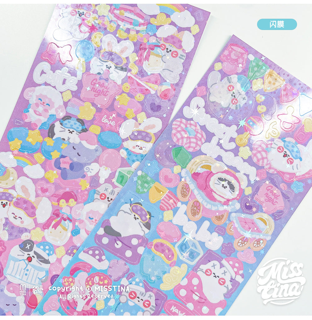 「MISSTINA」Baby Mi Flash Film Borderless Sticker Original Waterproof Notebook Matte Film Star Coo Card