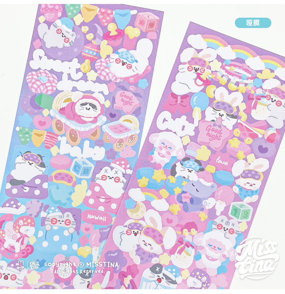 「MISSTINA」Baby Mi Flash Film Borderless Sticker Original Waterproof Notebook Matte Film Star Coo Card